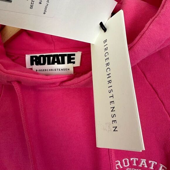 ROTATE BIRGER CHRISTENSEN Viola Cropped Barbie pink Hoodie - Picture 9 of 11